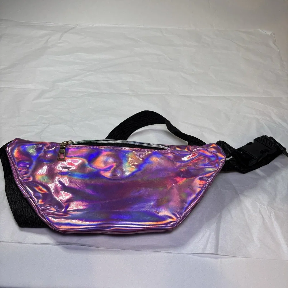 Stemscopes Fanny Pack Holographic Purple Outdoor Travel Hiking Vintage Retro 80s